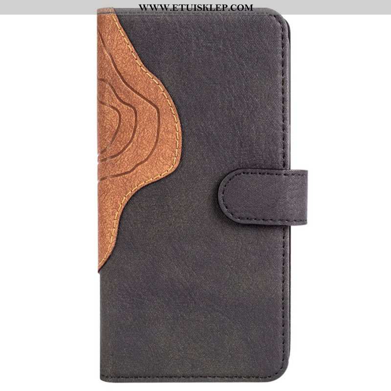 Etui Folio do OnePlus Nord 2T 5G Dwukolorowa Drewniana Tekstura